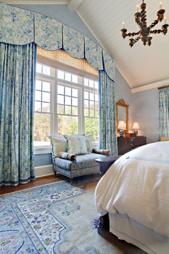 Romance is in the air in this feminine, relaxing bedroom designed by Elizabeth Swartz Interiors of Boston. Photo: Steven Long Photography