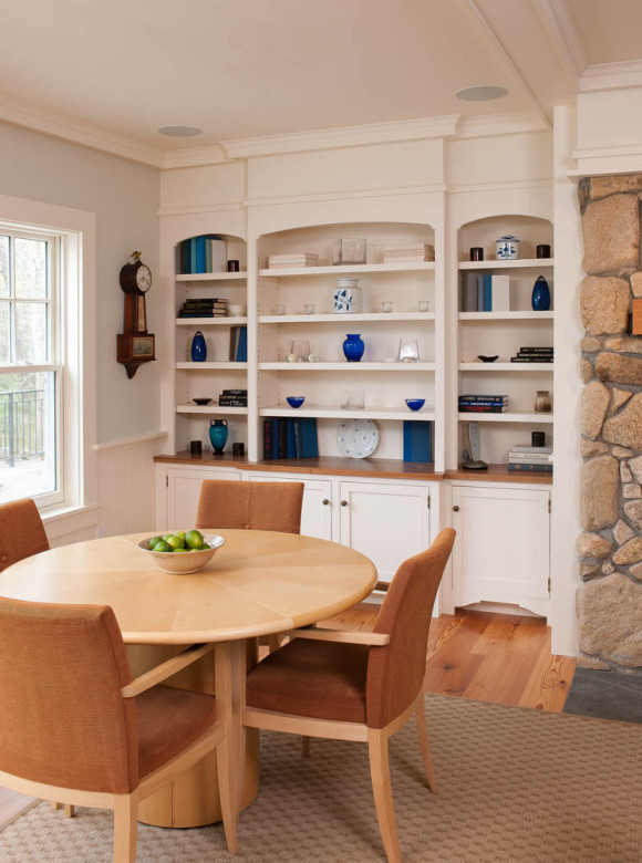 Dining in style in the seaside home designed by Boston Interiors Designer Elizabeth Swartz Interiors.