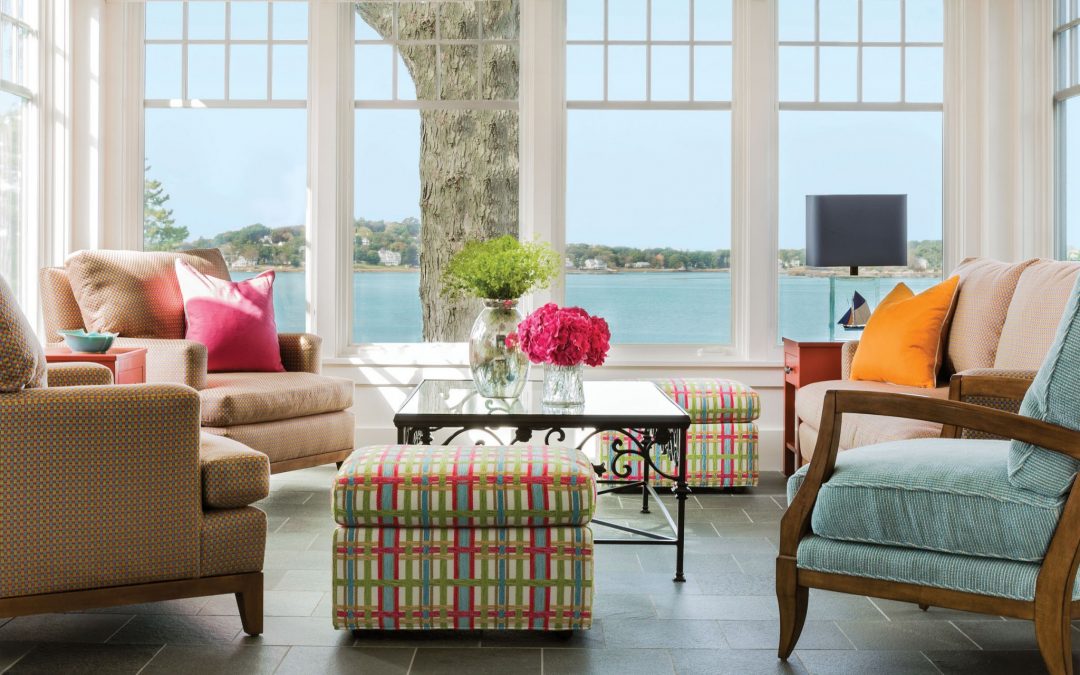 This seaside retreat combines traditional architectural details with contemporary interior design. Our portfolio features the colorful spaces, thoughtfully designed to take advantage of the coastal views.