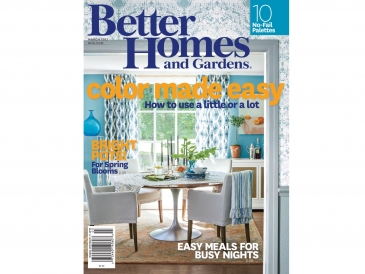 This Better Homes and Gardens Magazine features a beautiful blue kitchen by Boston Interior Designer Elizabeth Swartz Interiors.