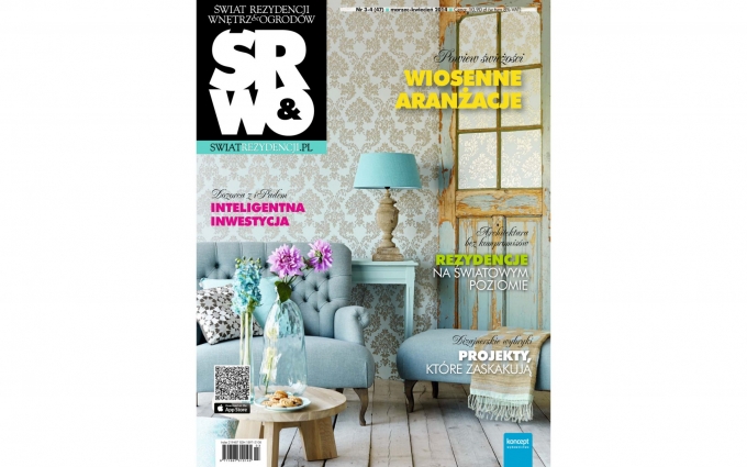 Polish Magazine SRWO features bathroom cabinetry designed by Boston-based Elizabeth Swartz Interiors blends color, style and efficient storage.