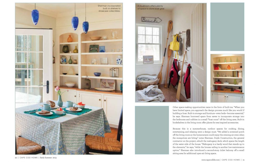 Fifth and sixth pages of article in Cape Cod Home called "Cottage Charms" featuring interior design by Boston Interior Designer Elizabeth Swartz Interiors.