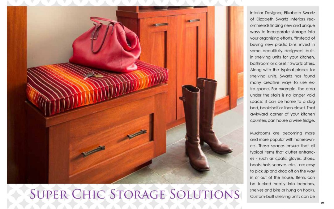 In this article by International Furnishings and Design, Elizabeth Swartz, ASID, discusses unique and creative ways to add storage and style to your home. 