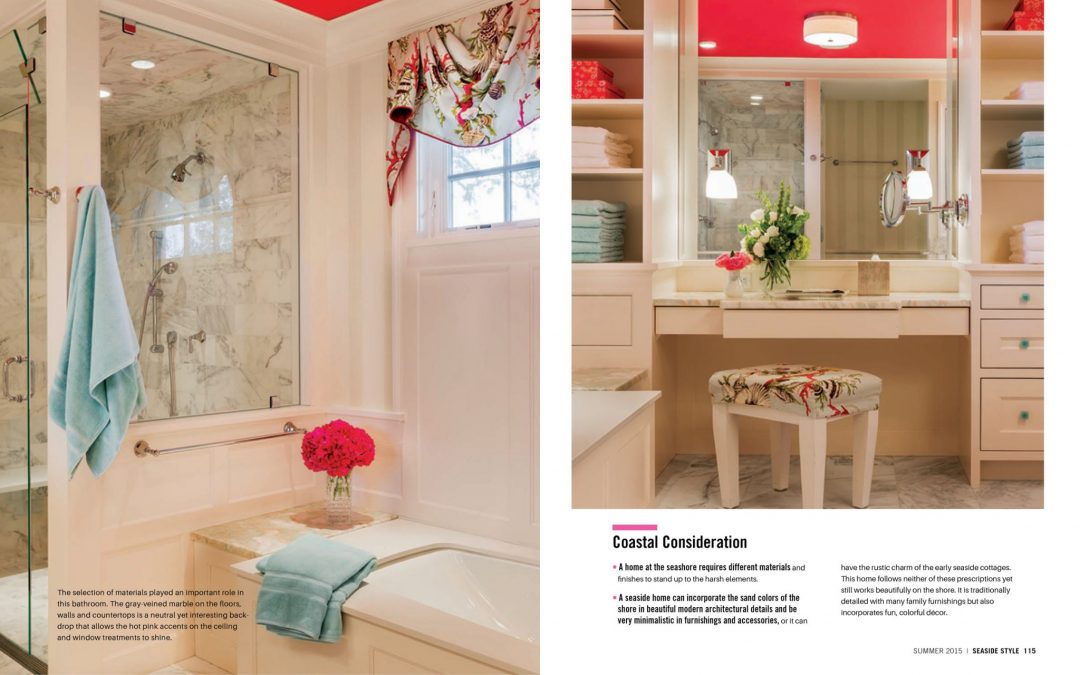 Seventh and eighth pages of Seaside Style Magazine Article "Semi-Formal" featuring interior design by Boston Interior Designer Elizabeth Swartz Interiors.