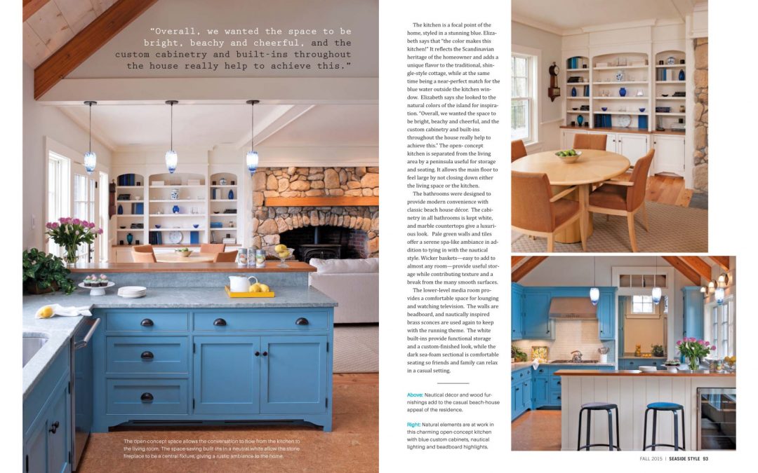 Fifth and sixth pages of Seaside Style magazine article "The Quintessence of Vineyard Style" featuring interior design by Boston Interior Designer Elizabeth Swartz Interiors.