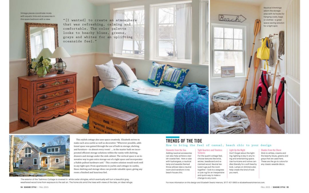 Seventh and eighth page of Seaside Style magazine article "The Quintessence of Vineyard Style" featuring interior design by Boston Interior Designer Elizabeth Swartz Interiors.