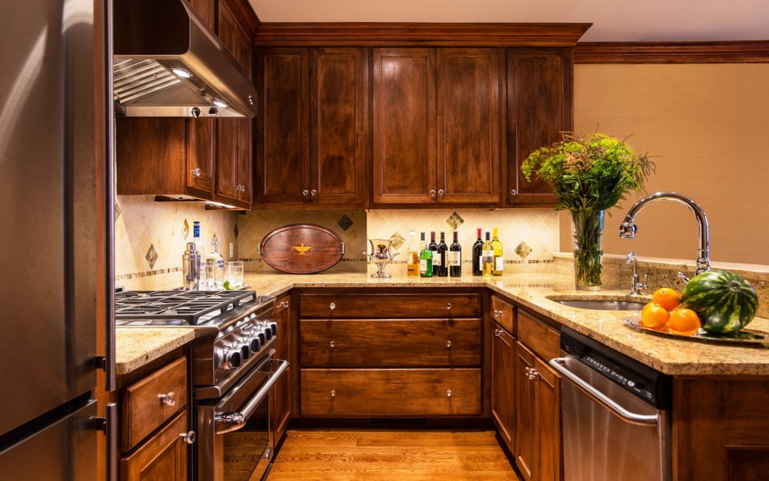 Redesigned kitchen of this urban Boston brownstone by Elizabeth Swartz Interiors.