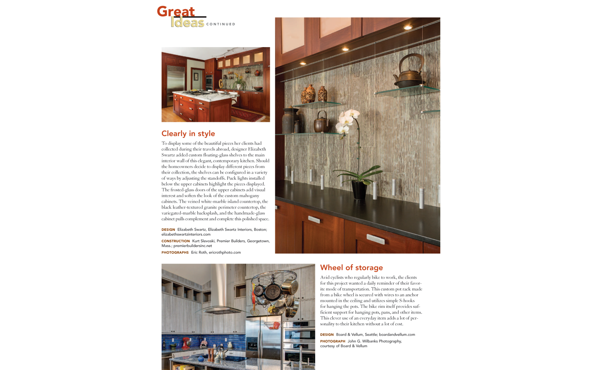 Fine Homebuilding Kitchens & Baths article featuring a kitchen design by Boston Interior Designer Elizabeth Swartz Interiors.