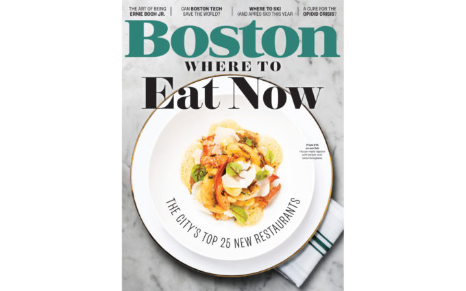 Boston Magazine November 2017 issue featuring a design by Boston Interior Designer, Elizabeth Swartz Interiors.